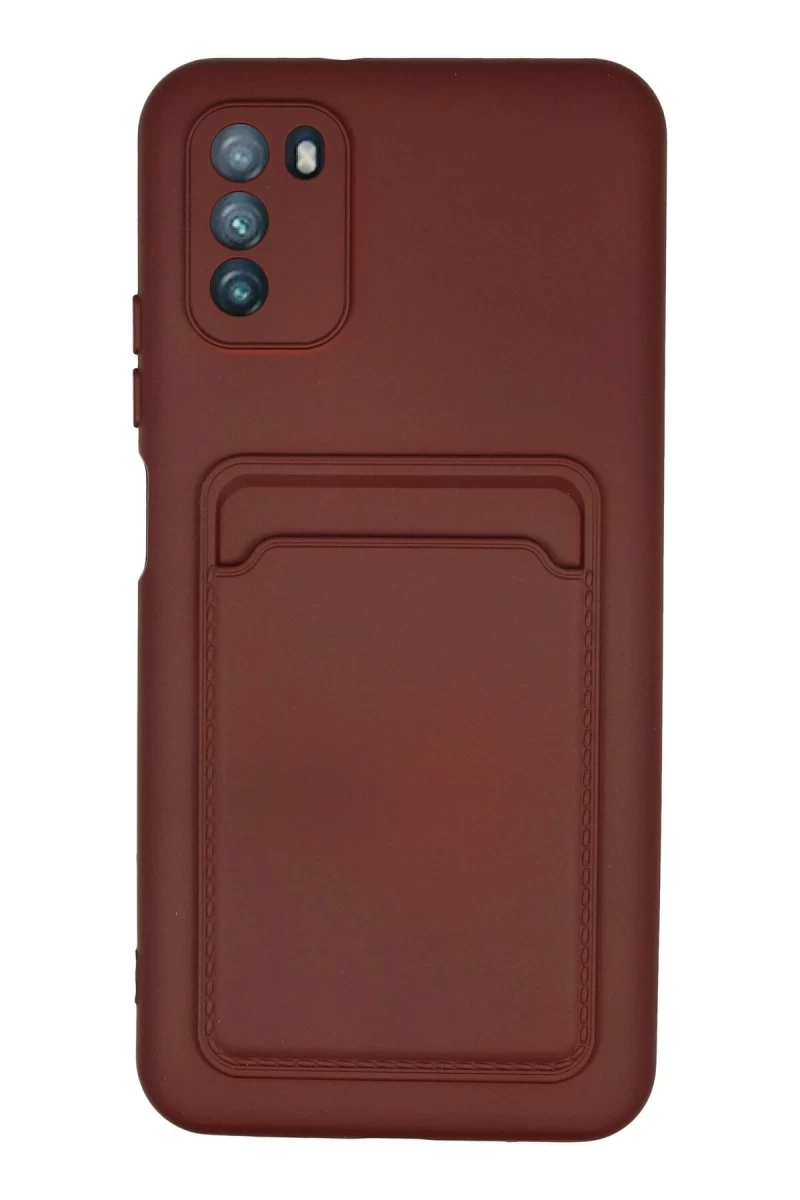 Xiaomi Pocophone M3 Kılıf Kelvin Kartvizitli Silikon - Bordo
