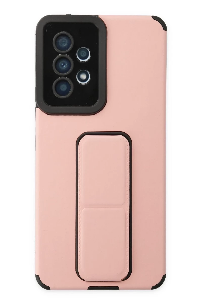 Samsung Galaxy A53 5G Uyumlu Kılıf Mega Standlı Silikon - Pudra
