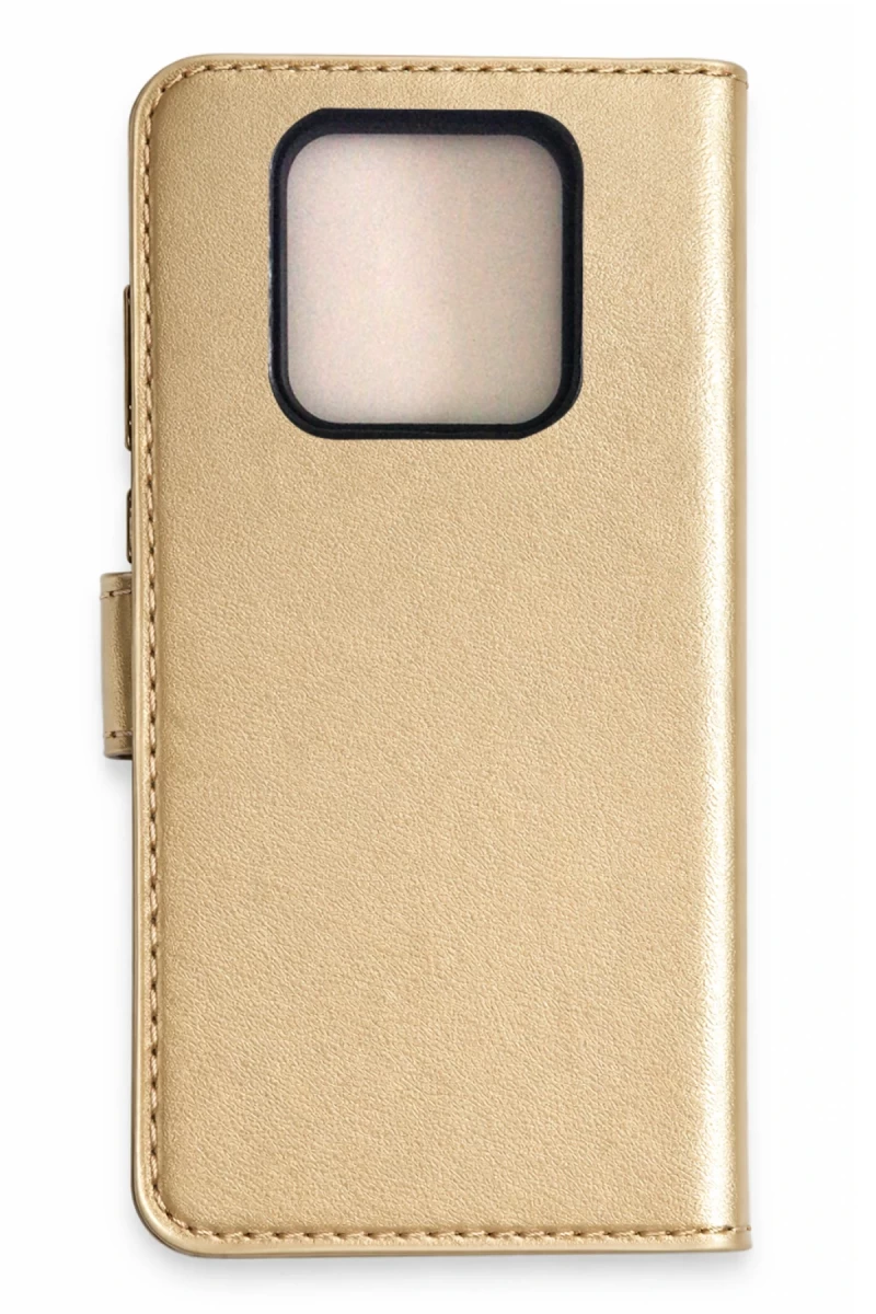 Tecno Camon 16 Prime Uyumlu Trend S Plus Kapaklı Kılıf - Gold