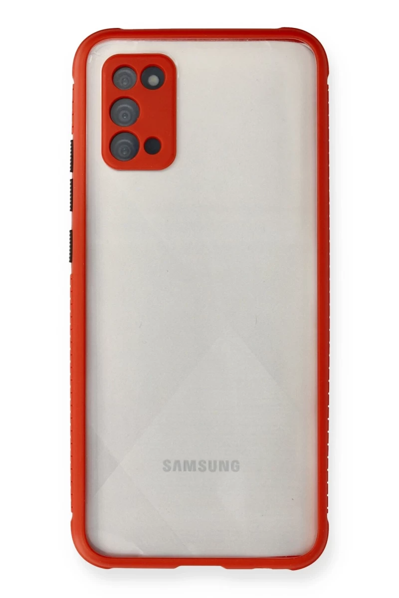 Samsung Galaxy A02S Uyumlu Kılıf Miami Şeffaf Silikon - Kırmızı