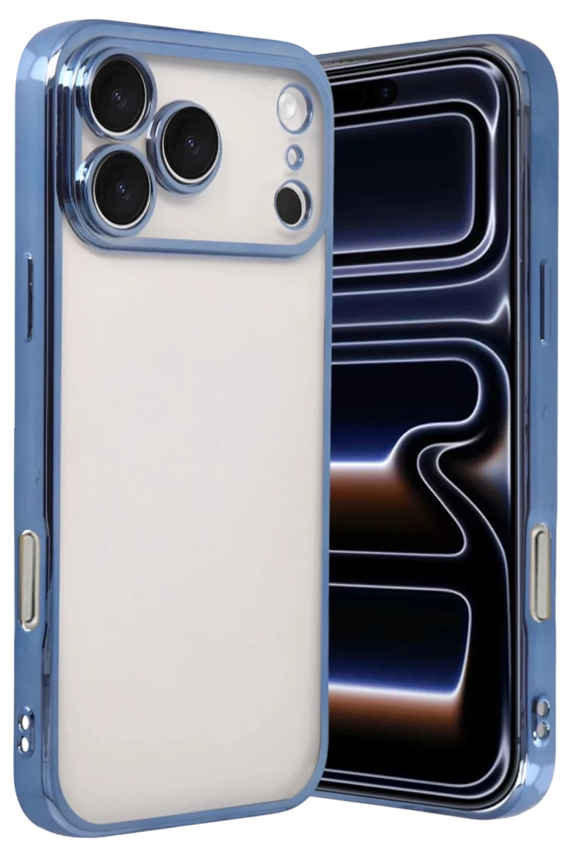Apple iPhone 17 Pro Uyumlu Lensli Silikon - Açık Mavi