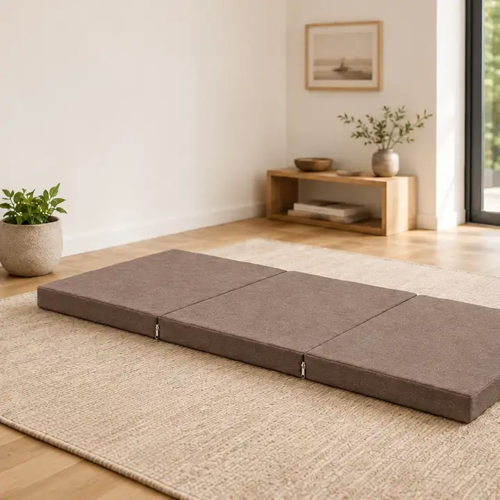 Üç Parçalı Katlanır Minder · 60 × 180 × 7 cm | Kahve | Dış mekân