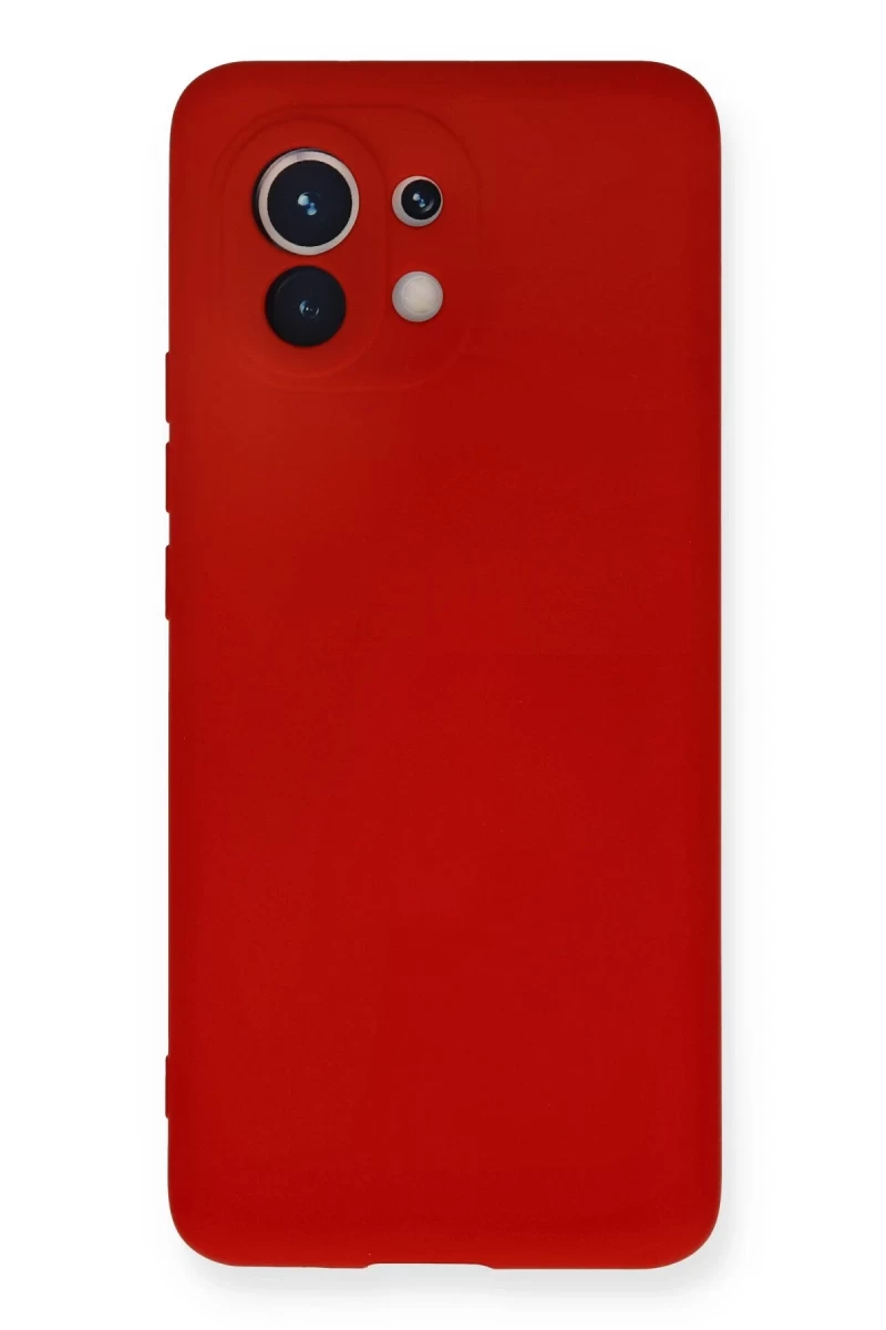 Xiaomi Mi 11 Uyumlu Kılıf Nano içi Kadife Silikon - Kırmızı