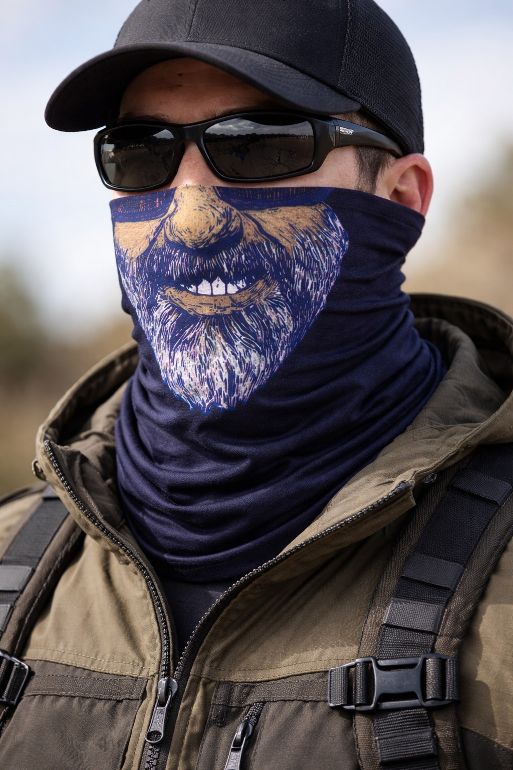 Sakallı Yüz Desenli Baf Buff ? Çok Amaçlı Boyunluk &amp; Maske 1 No