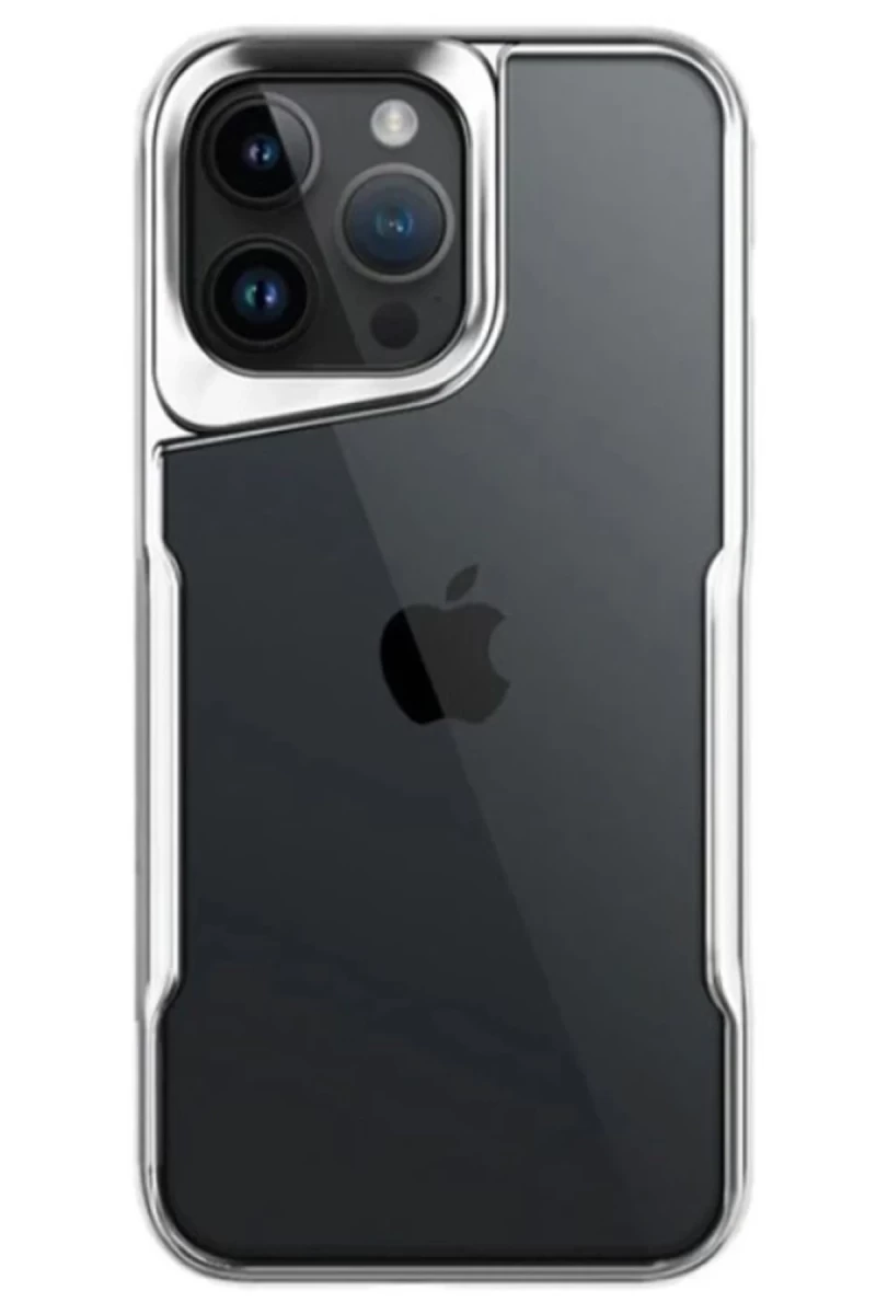 Apple iPhone 15 Pro Max Uyumlu Kılıf Boyi Silikon Kapak - Gümüş
