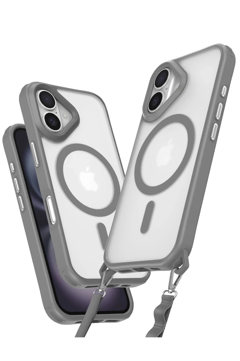 Apple iPhone 16 Uyumlu Kılıf Enka Magsafe Silikon Kılıf - Titan Gri