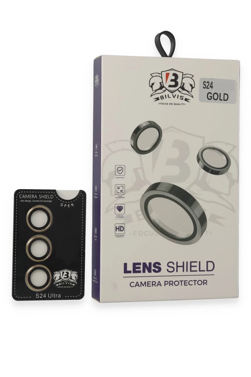 Samsung Galaxy S24 Uyumlu Bilvis Titan Kamera Lens - Gold