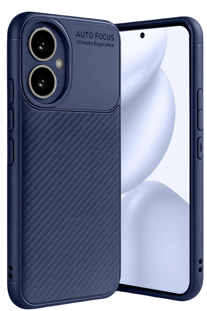 Honor 400 Uyumlu Kılıf Auto Focus Karbon Kapak - Lacivert
