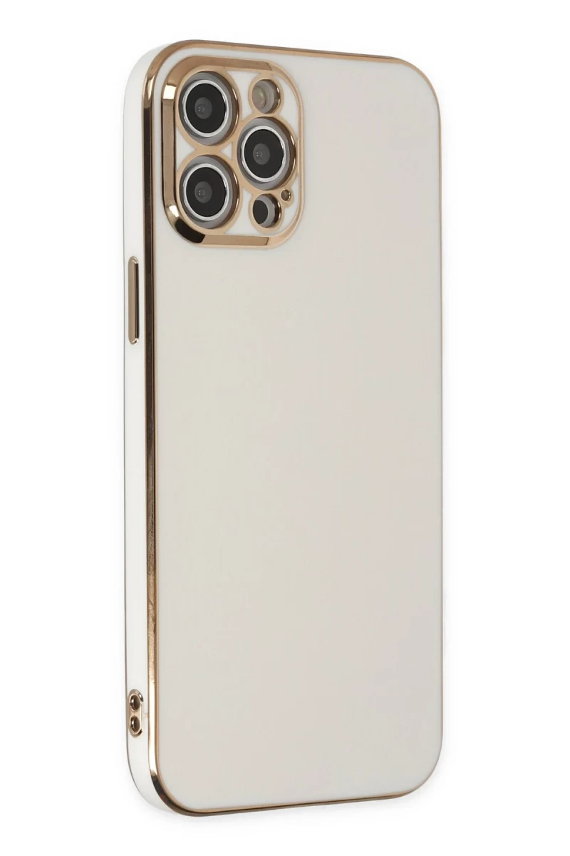 Apple iPhone 12 Pro Uyumlu Kılıf Volet Silikon - Beyaz