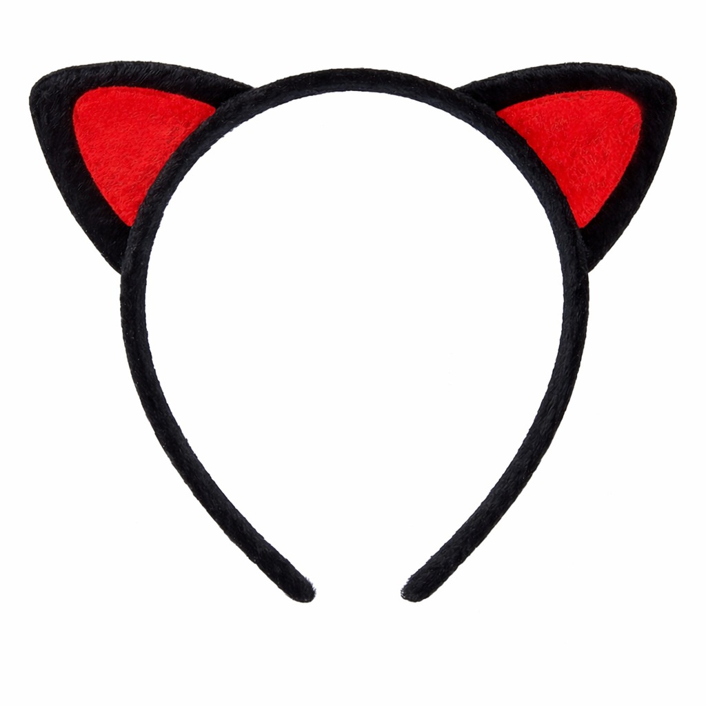Peluş Kedi Kulak Taç Kırmızı Siyah ? Çocuk Parti &amp; Kostüm Tacı
