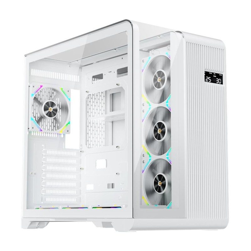 1ST PLAYER RT7 BEYAZ DIGITAL 850W 80+ GOLD FULL MODÜLER 4X12CM ARGB 3 TARAFLI TEMPERLİ CAM USB 3.0 - TYPE C ATX KASA