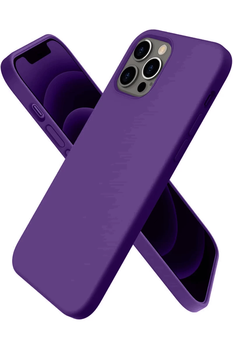 Apple iPhone 12 Pro Uyumlu Kılıf First Silikon - Mürdüm