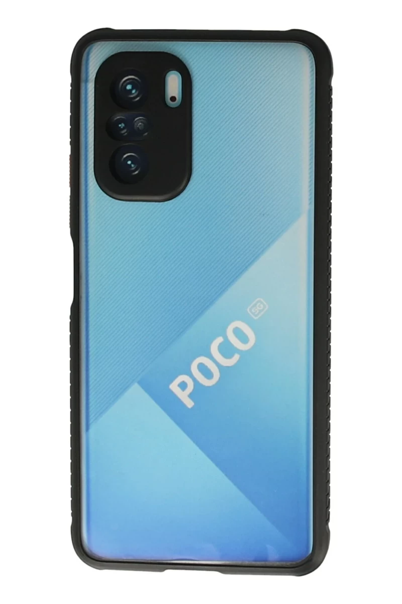 Xiaomi Poco F3 Uyumlu Kılıf Miami Şeffaf Silikon - Siyah