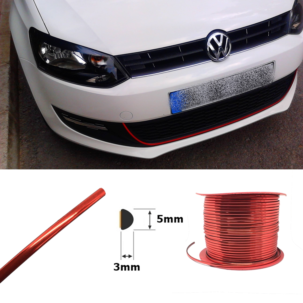 Yapışkanlı Nikelaj Şerit Bant Çıta 5mm 10 Metre Parlak Kırmızı