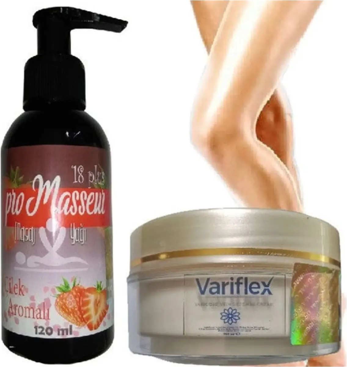 Promasseur Plus Çilek Aromalı Masaj Yağı-Variflex Krem ile