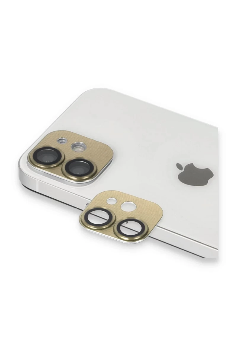 Apple iPhone 11 Uyumlu Pers Alüminyum Kamera Lens - Gold