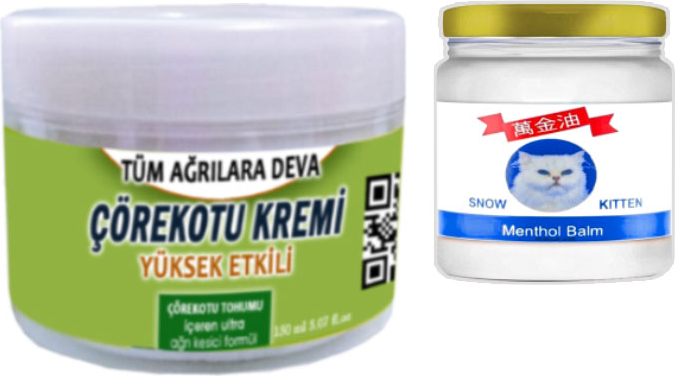 2 Tane Çörek Otu Kremi 150 ml Büyük Boy Krem + 2 Tane Snow Kitten 50 ml Menthol Balm / Kas Diz Dirsek Sırt Bel Iskelet Agrilarina Masaj Seti