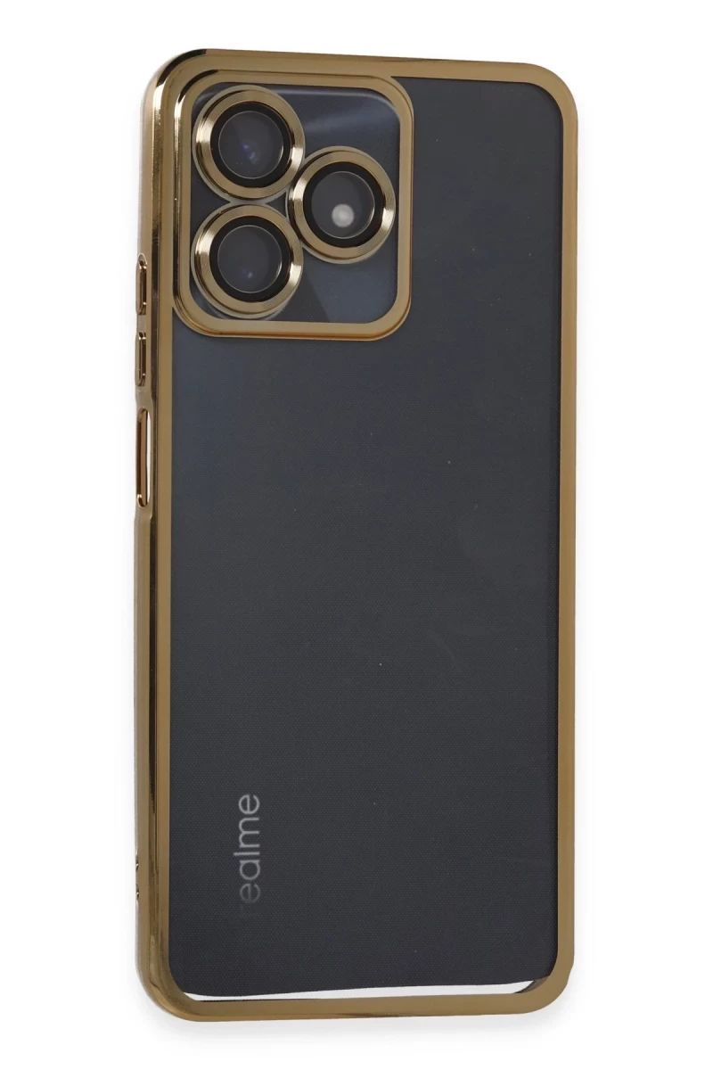 Realme C53 Uyumlu Kılıf Lensli Silikon - Gold