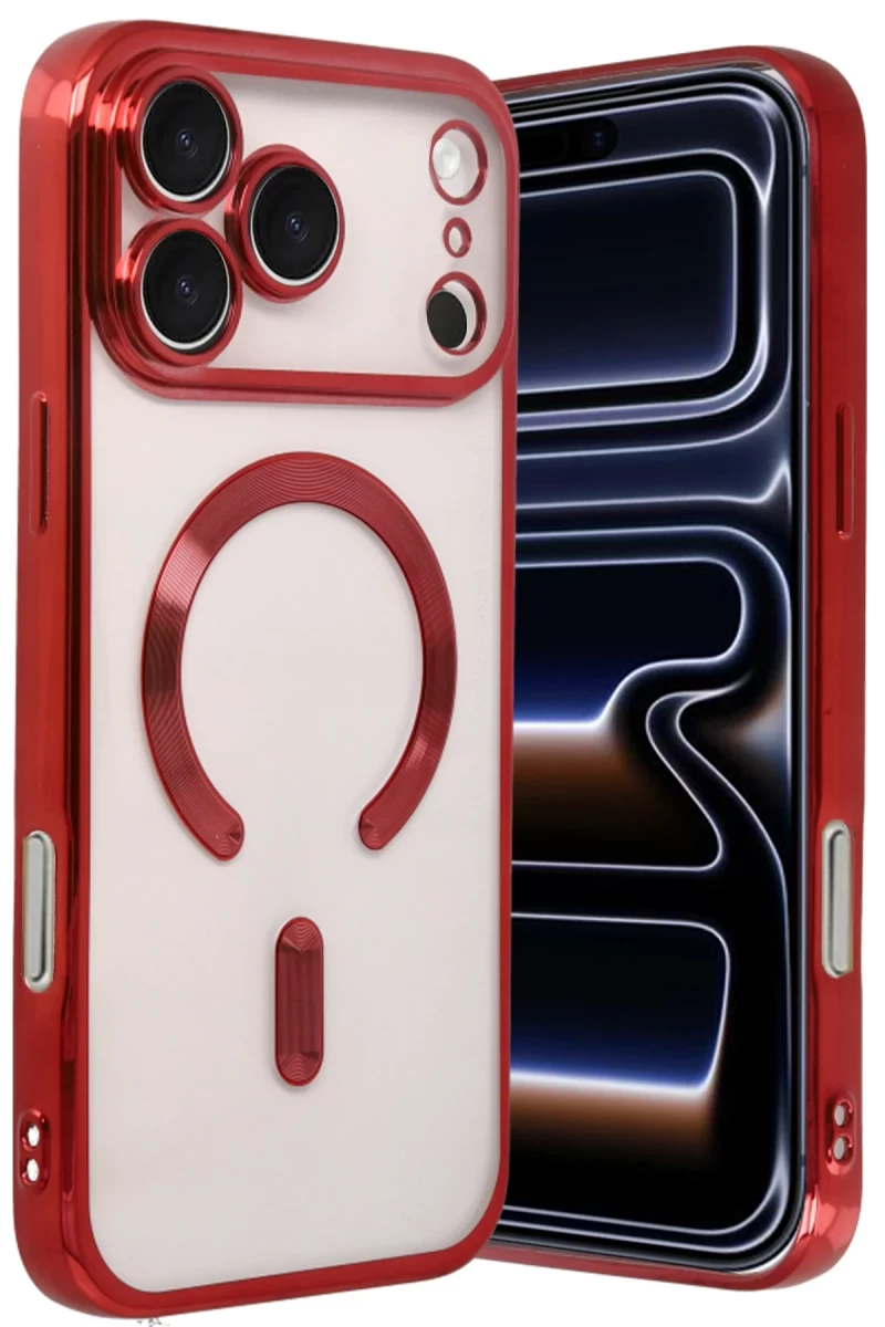 Apple iPhone 17 Pro Max Uyumlu Kross Magneticsafe Kapak - Kırmızı
