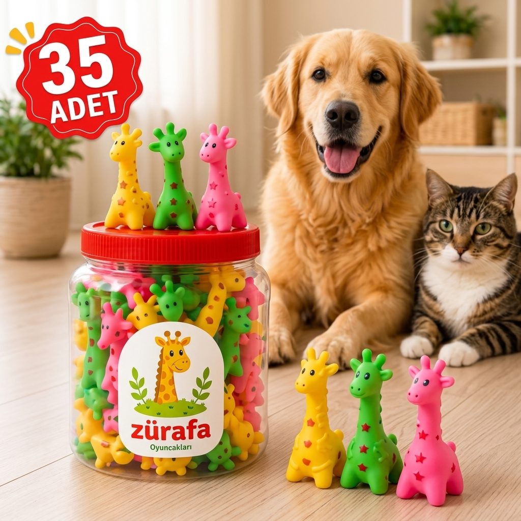Kedi ve Köpek Zürafa Oyuncak 35’li Kutu