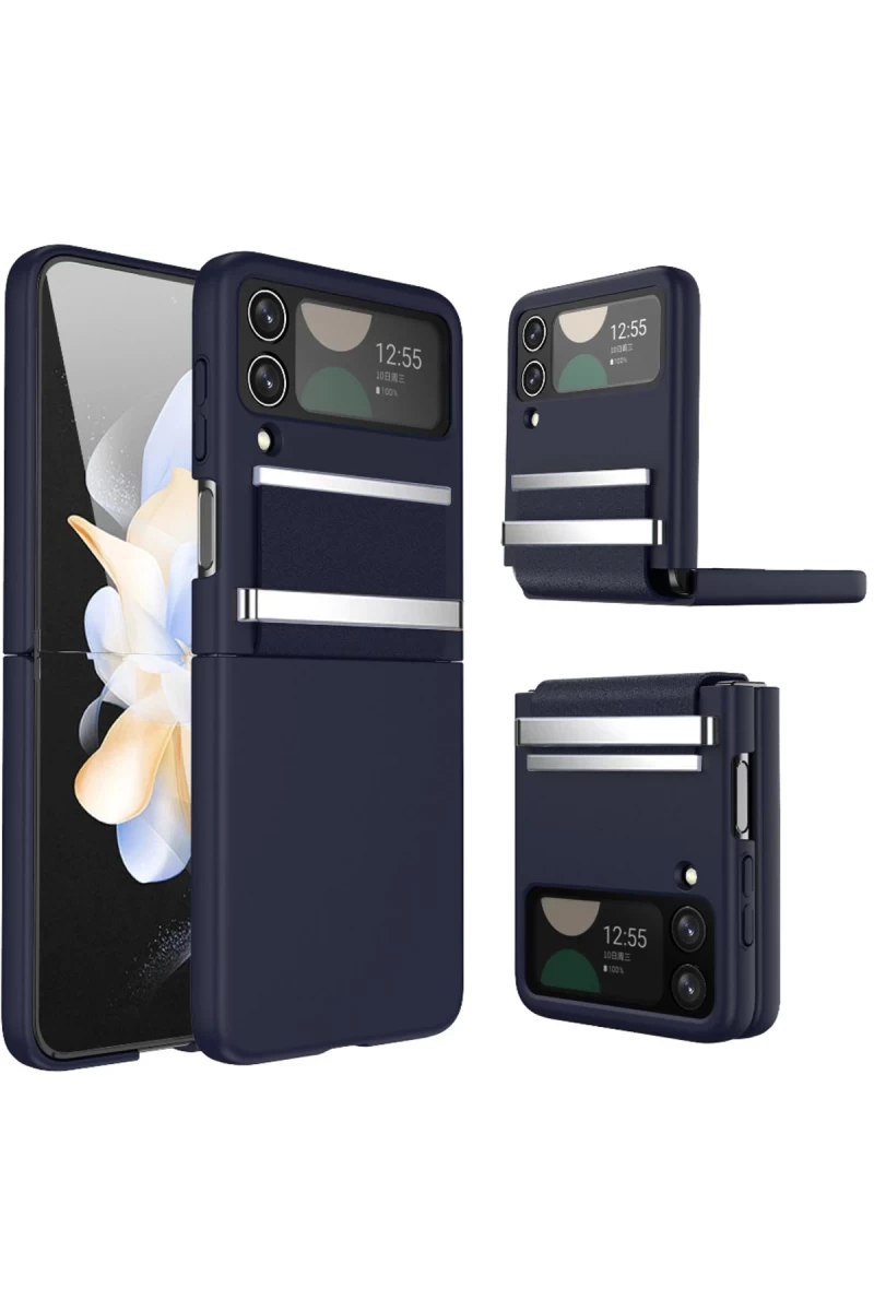 Samsung Galaxy Z Flip 4 Kılıf Belt Flip Kapak - Lacivert