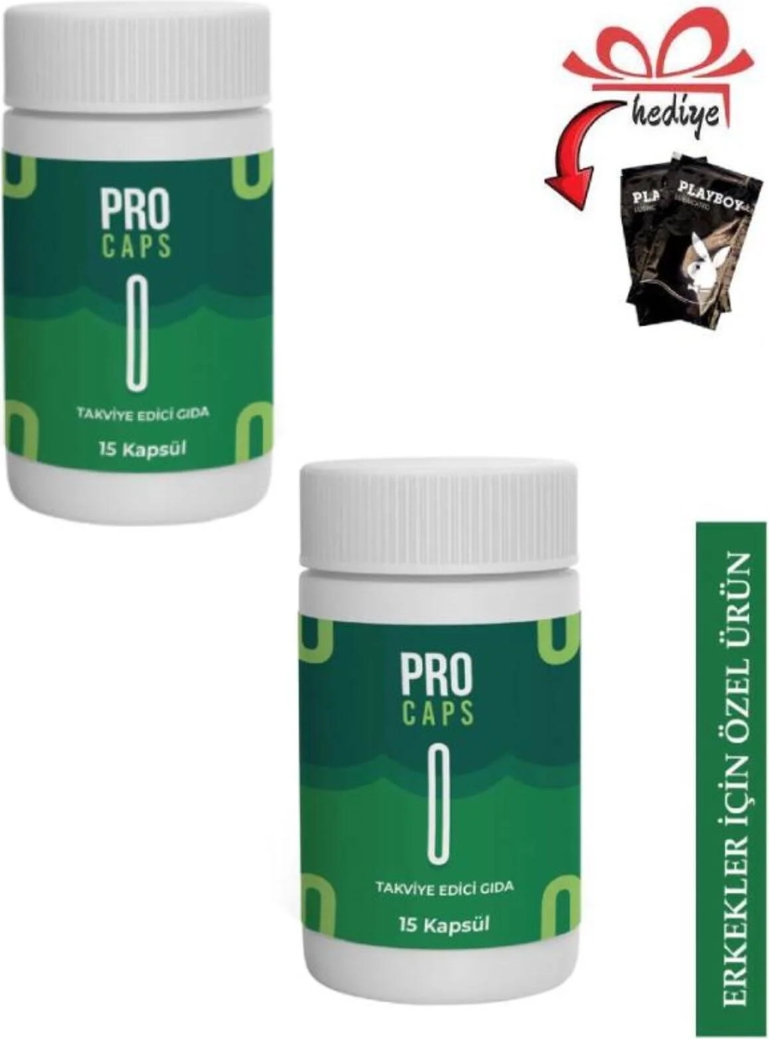 Pro Caps Erkeklere Özel 15li x 2 Ad. + Kayganlaştırıcı Jelle