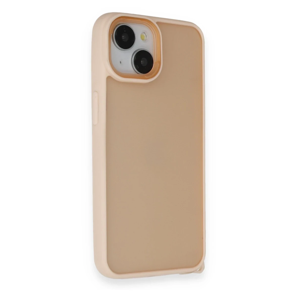 Apple iPhone 14 Uyumlu Kılıf Elegant Kapak - Pudra