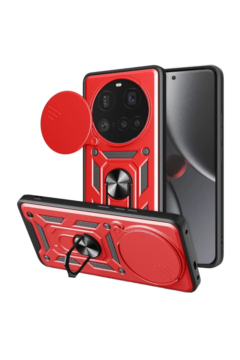 Xiaomi Mi 15 Ultra Uyumlu Kılıf Pars Lens Yüzüklü Silikon - Kırmızı