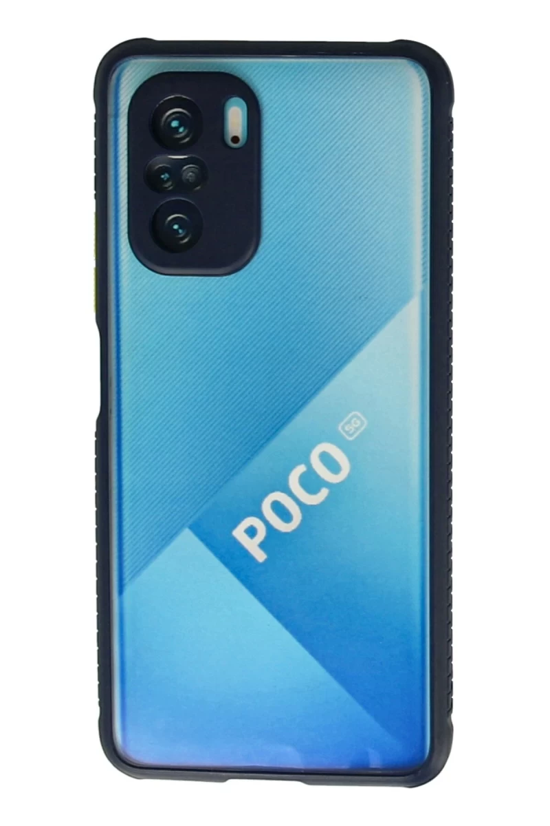 Xiaomi Poco F3 Uyumlu Kılıf Miami Şeffaf Silikon - Lacivert