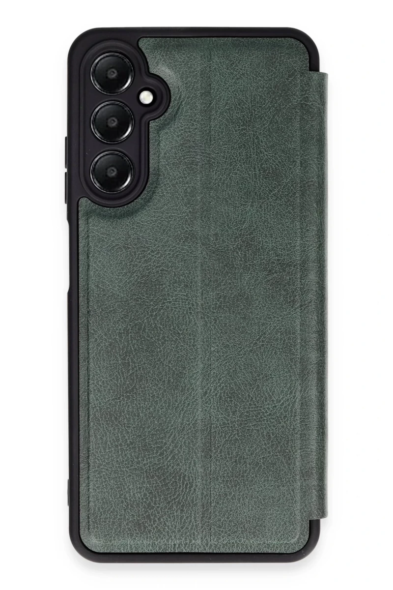 Samsung Galaxy A55 5G Uyumlu Kılıf Flip Cover - Koyu Yeşil