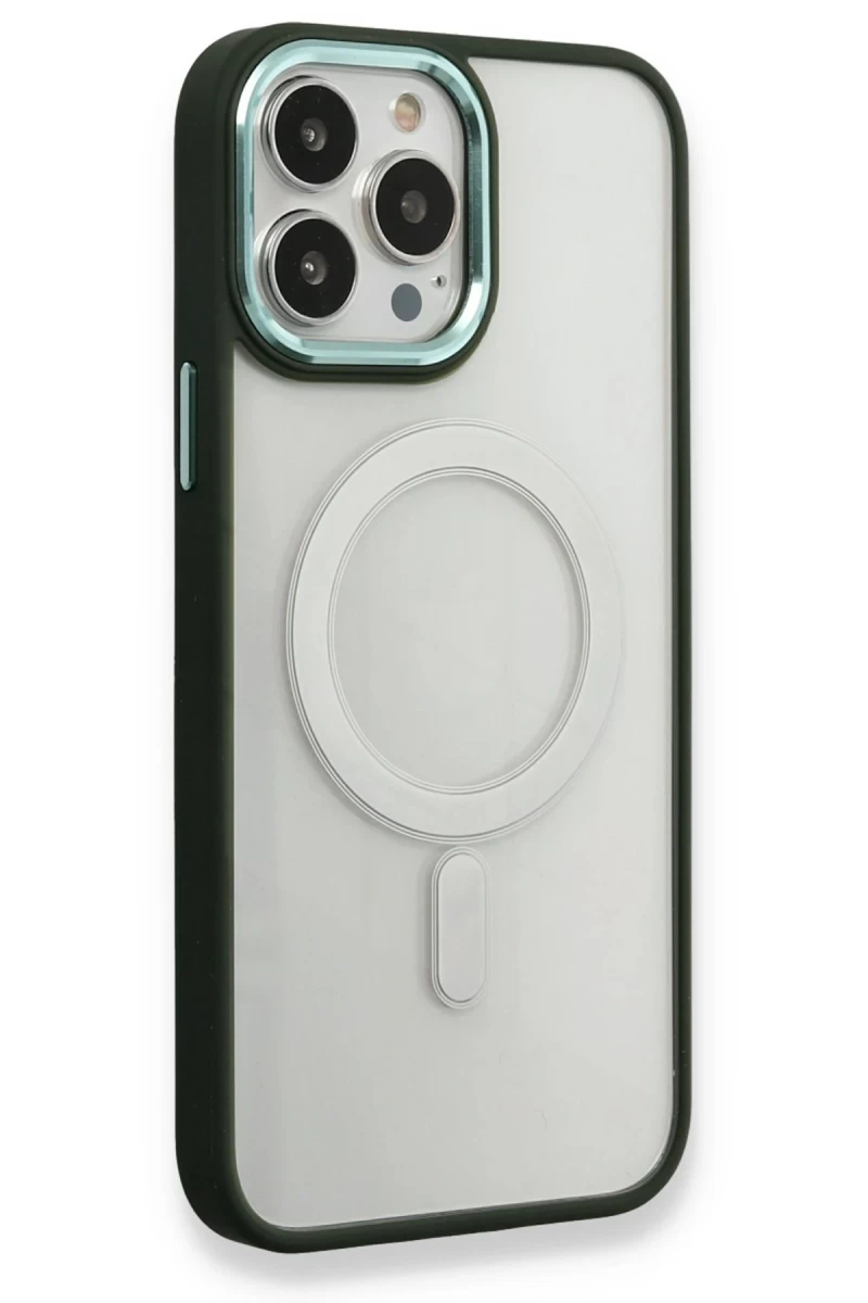 Apple iPhone 14 Pro Uyumlu Kılıf Room Magneticsafe Silikon - Köknar Yeşili