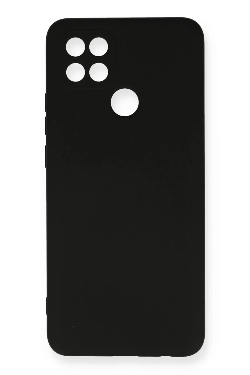 Oppo A15 Uyumlu Kılıf Nano içi Kadife Silikon - Siyah