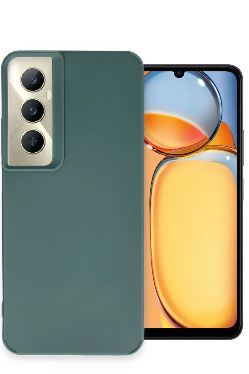 Realme C65 Uyumlu Kılıf Petro Silikon - Koyu Yeşil