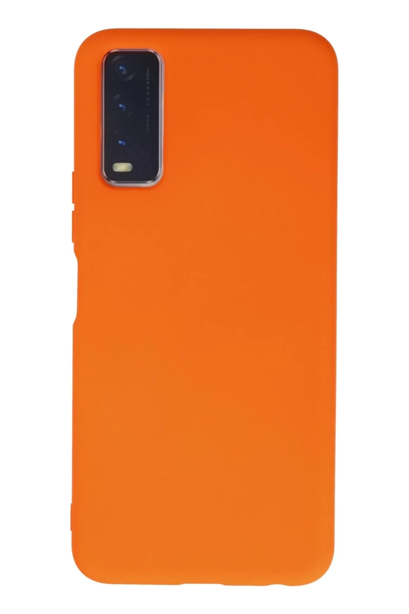 Vivo Y11S Uyumlu Kılıf Nano içi Kadife Silikon - Turuncu