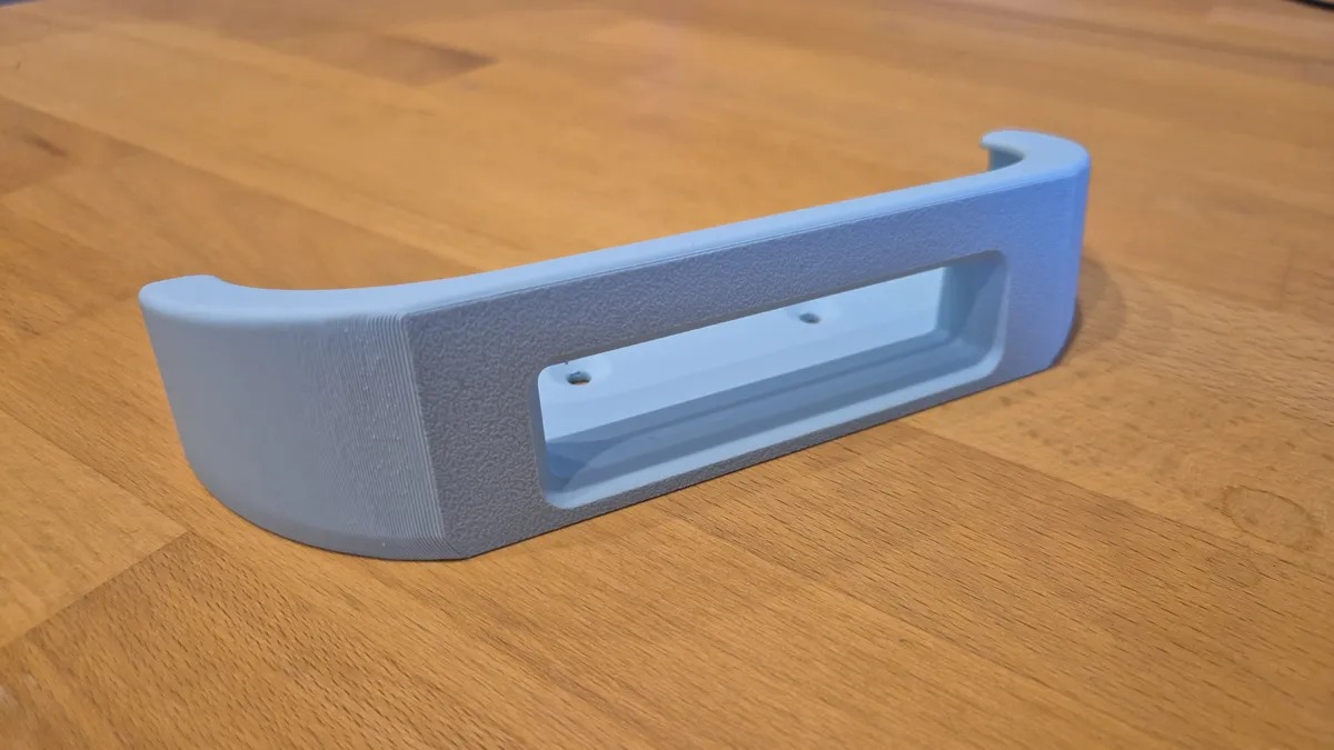 3D Baskı Duvar Montajlı Yatay Medya Oynatıcı Tutucu Kablo Çıkışlı Duvar Askısı Oval Cihaz Standı - Mavi