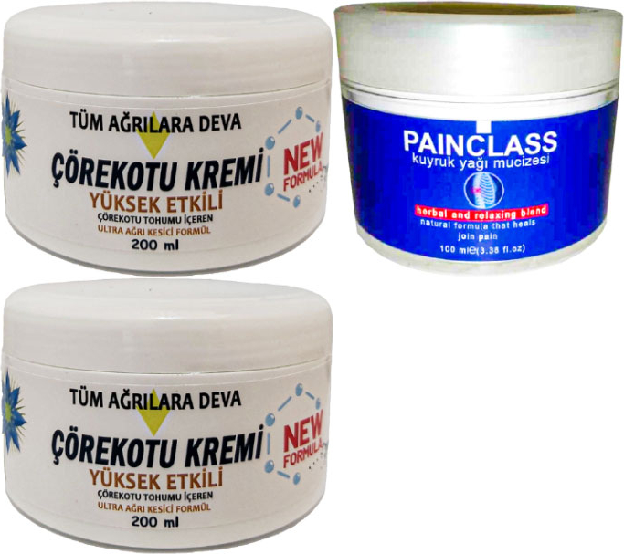 Çörek Otu Kremi  White Box 2 Adet 200 ml + Painclass Kuyruk Yağı Kremi 100 ml / Teskin Krem Seti