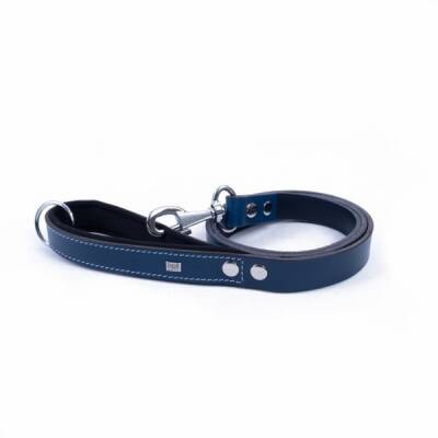 Konfor Klasik Deri Köpek Gezdirme Tasması Royalblue 2,5x120 Cm