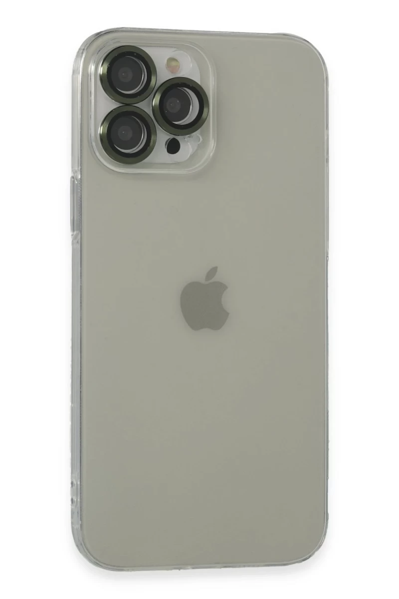 Apple iPhone 13 Pro Max Uyumlu Kılıf Luko Lens Silikon - Yeşil