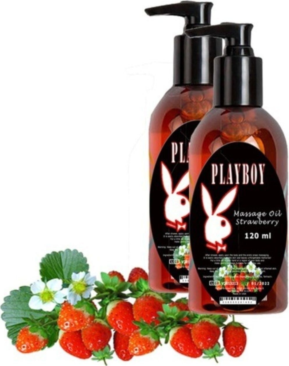 Playboy Strawberry Massage Oil 2 Adet Çilek Aromalı Vücut Masaj Yağı