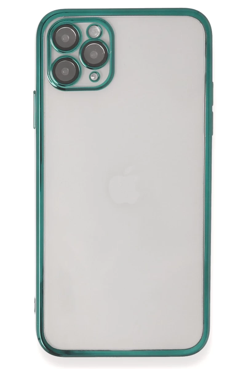 Apple iPhone 11 Pro Uyumlu Kılıf Lensli Silikon - Yeşil