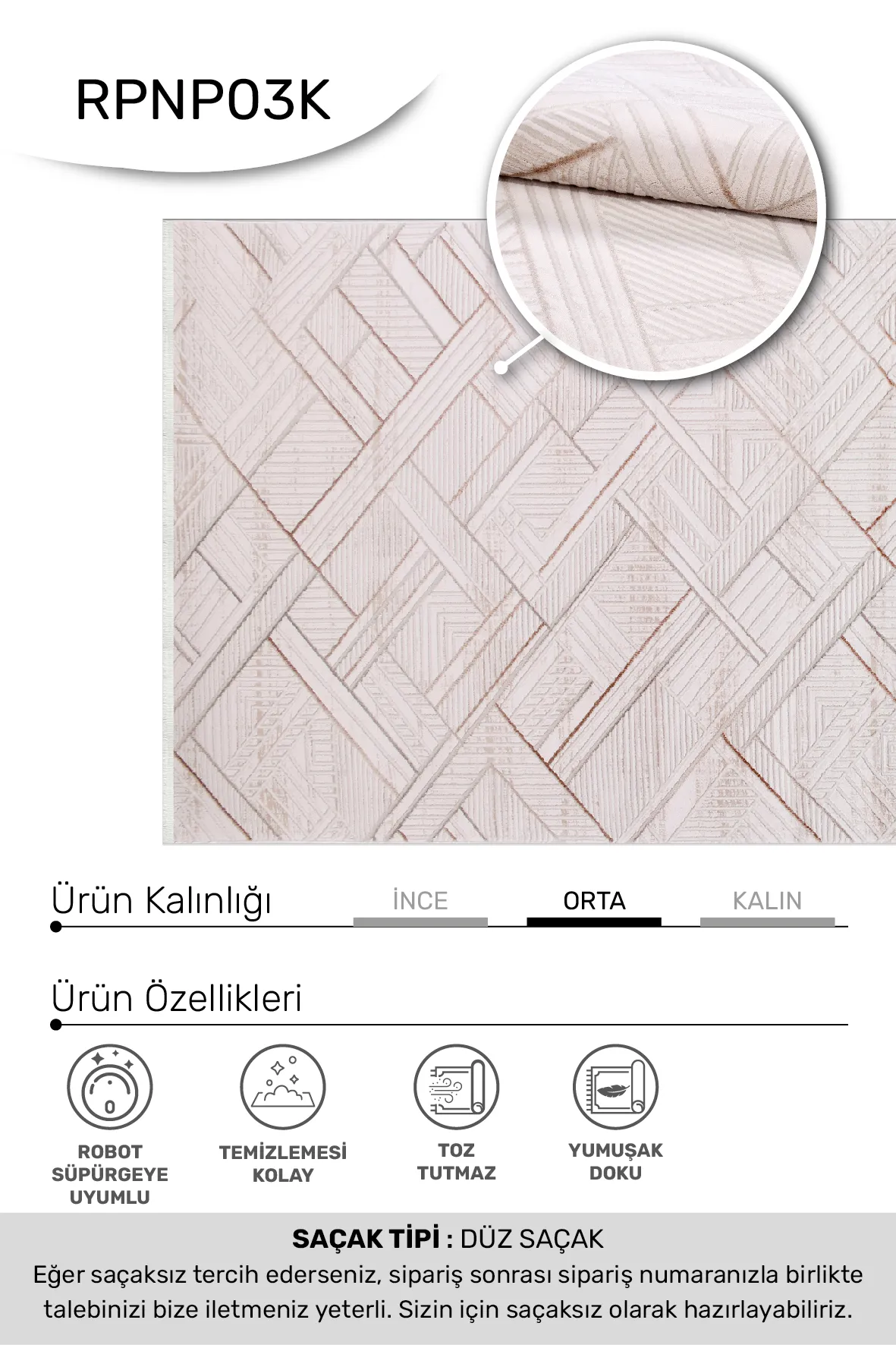 YoudayHomeCollection BONAPARTE Model Oturma Odası Halısı · EBAT: 120X120