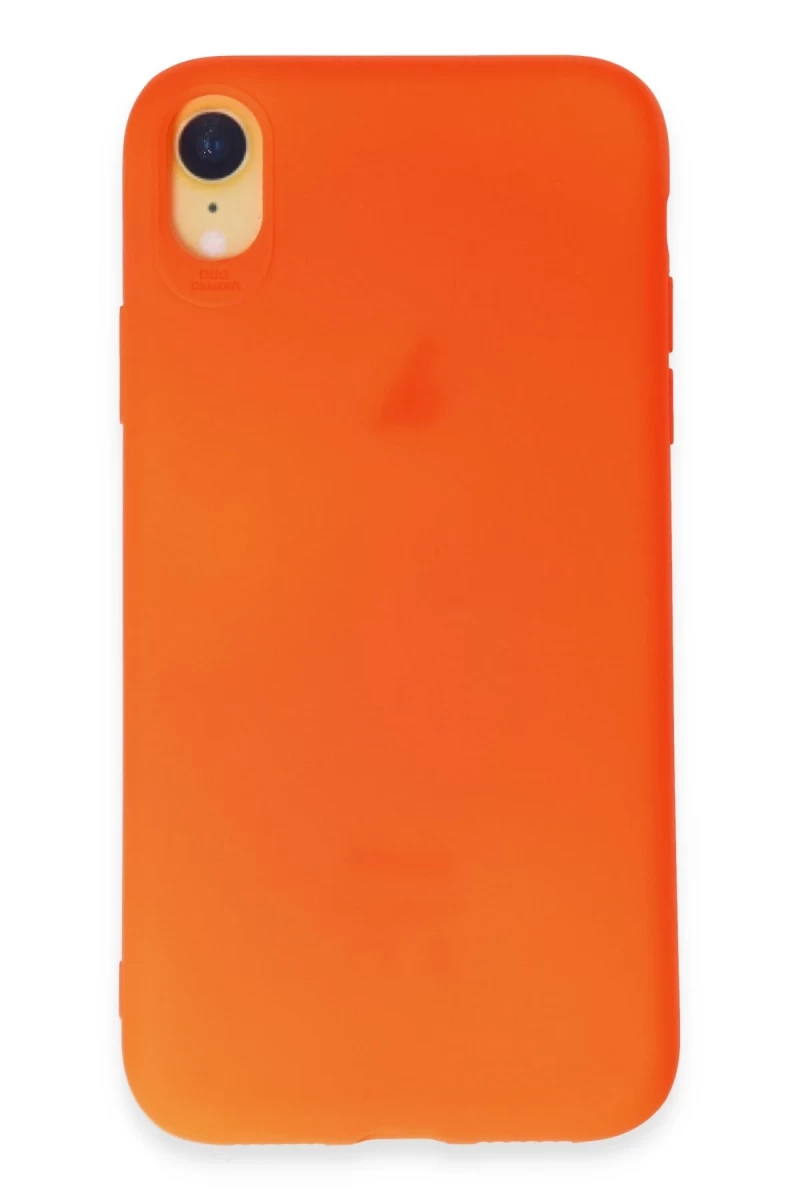 Apple iPhone XR Uyumlu Kılıf First Silikon - Parlak Turuncu