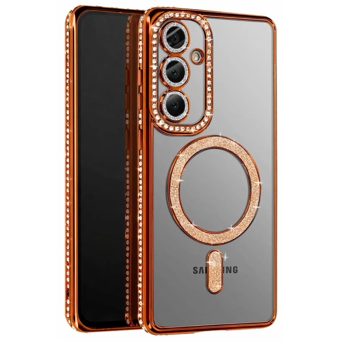 Samsung Galaxy A37 5G Joke Simli Magneticsafe Kılıf - Turuncu