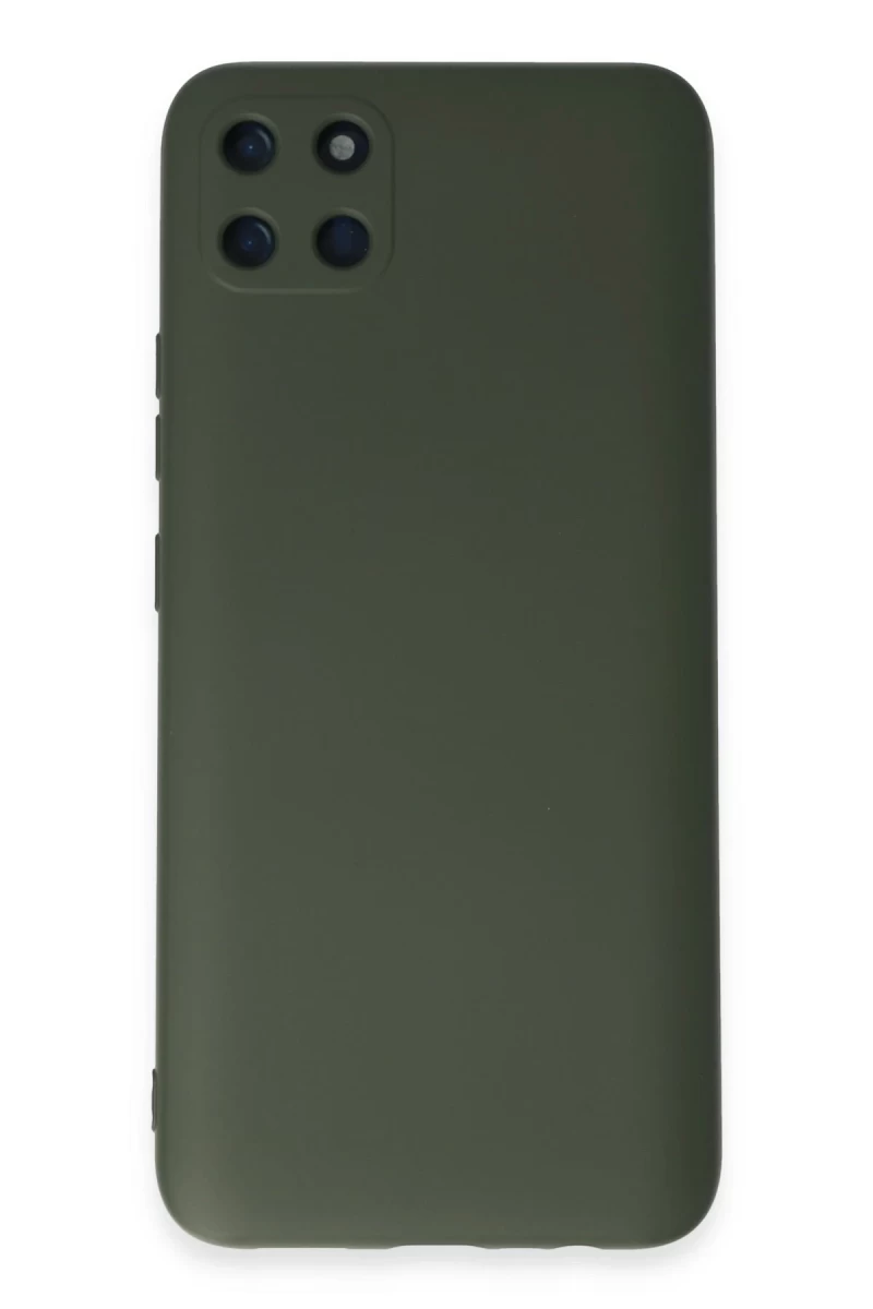 Realme C11 Uyumlu Kılıf Nano içi Kadife Silikon - Koyu Yeşil