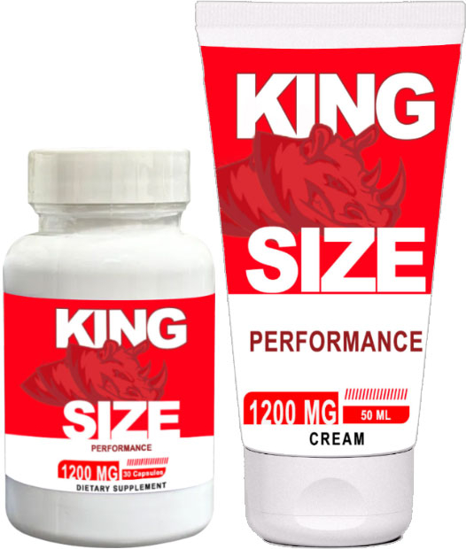 King Size Erkeklere Özel *king Kong Hissi* 1200MG 30 Lu Kaps + 1200MG 50 ml Krem