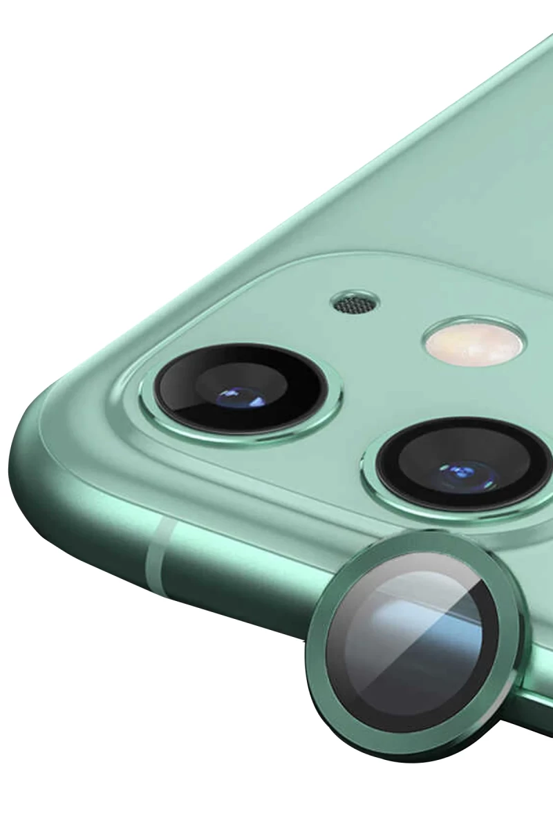 Apple iPhone 12 Mini Uyumlu Raze Metal Kamera Lens - Yeşil