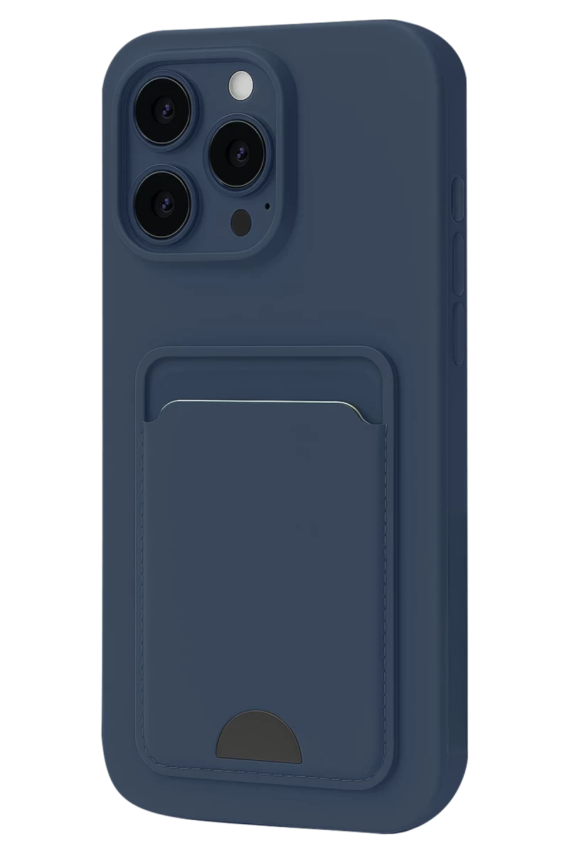 Apple iPhone 16 Pro Max Uyumlu Kılıf Kelvin Kartvizitli Silikon - Lacivert