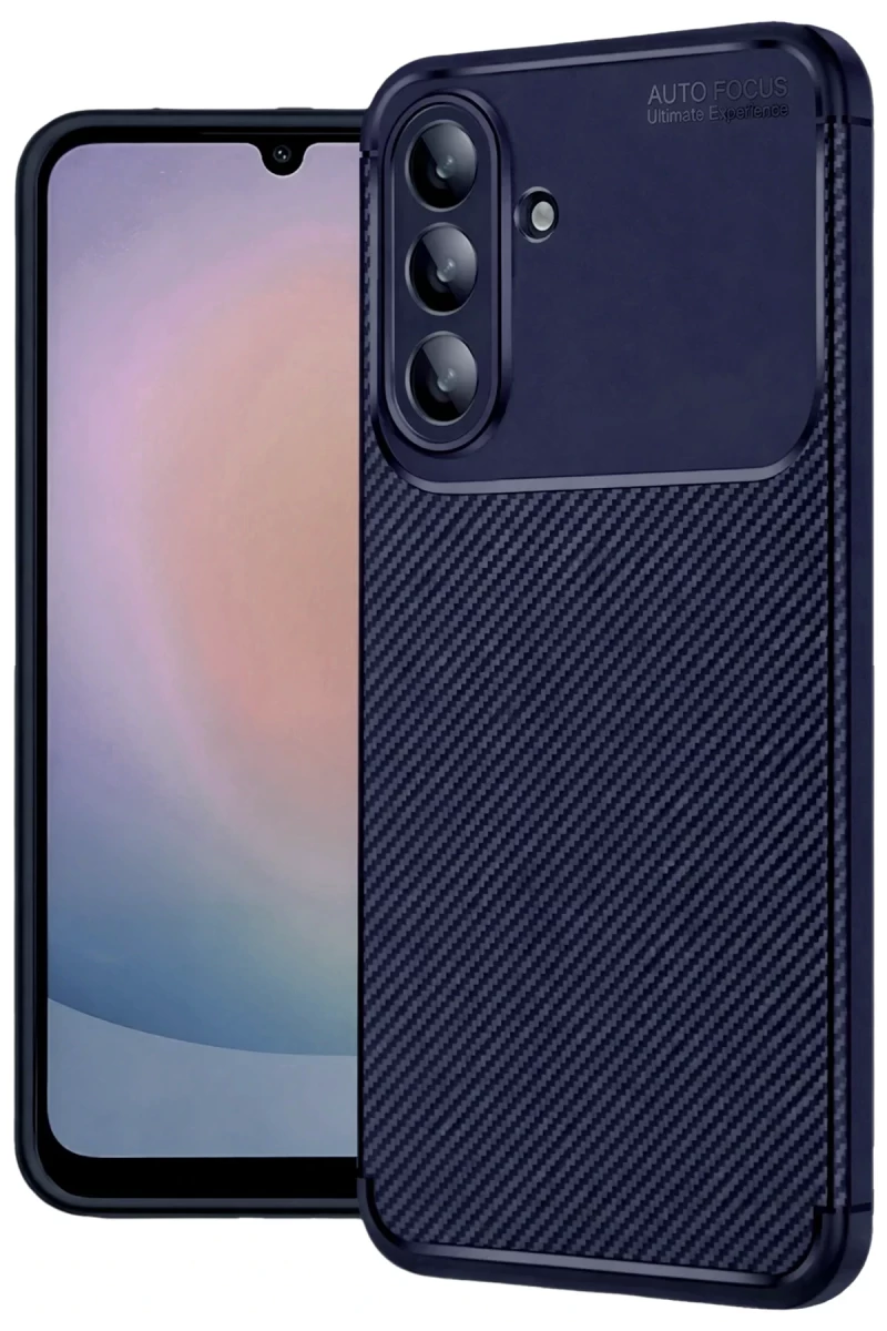 Samsung Galaxy A57 5G Uyumlu Auto Focus Karbon Kapak - Lacivert