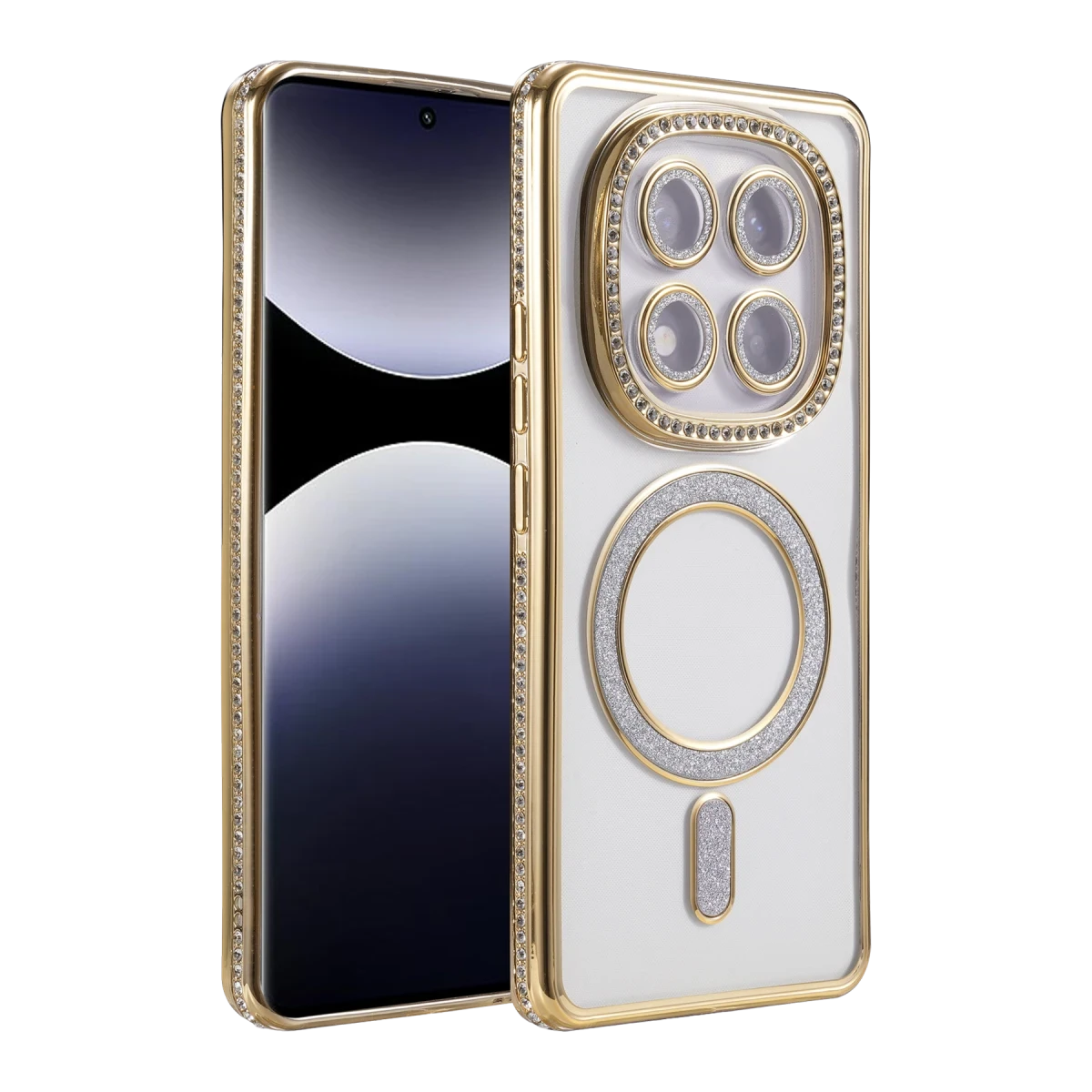Xiaomi Redmi Note 14 Pro 5G Joke Simli Magneticsafe Kılıf - Gold