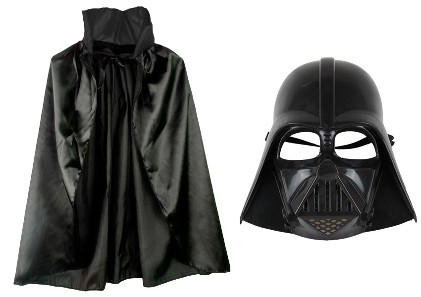 Çocuk Boy Yıldız Savaşları Star Wars Darth Vader Maskesi ve 90 cm Pelerin Seti Siyah